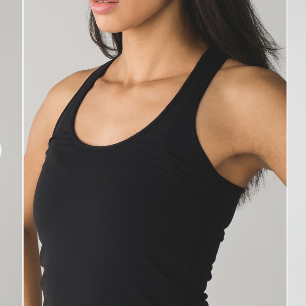 lululemon | cool racerback reversible - black or black w/ white ombré stitching - Picture 2 of 10